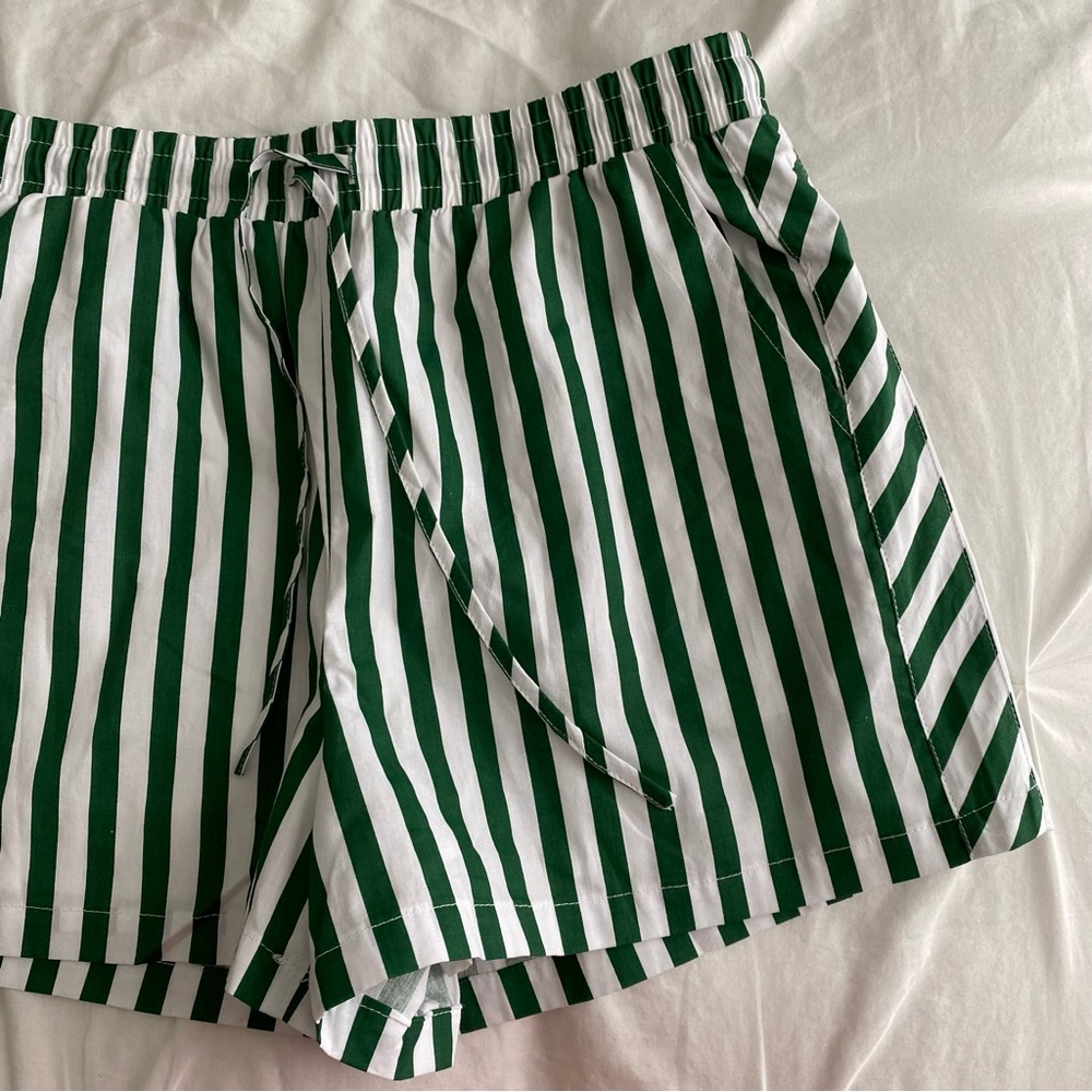 Butter Melon | Green Striped Shorts